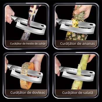 Lihuang 3-în-1 din oțel inoxidabil: cuțit pentru ananas, decojitor de fructe și cuțit pentru decojit – profesional