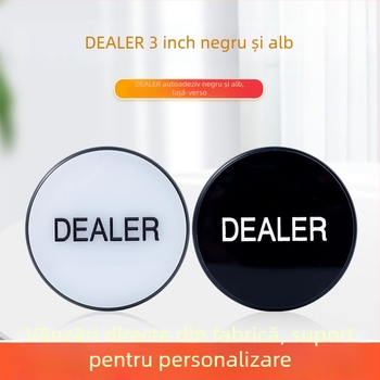 Chipuri dealer pentru Texas Hold'em cu logo de dealer, diametru 3 inci
