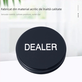 Chipuri dealer pentru Texas Hold'em cu logo de dealer, diametru 3 inci