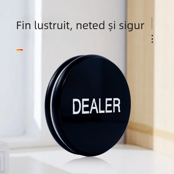 Chipuri dealer pentru Texas Hold'em cu logo de dealer, diametru 3 inci