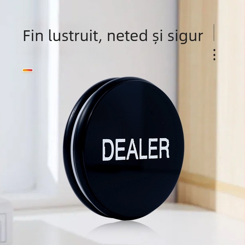 Chipuri dealer pentru Texas Hold'em cu logo de dealer, diametru 3 inci