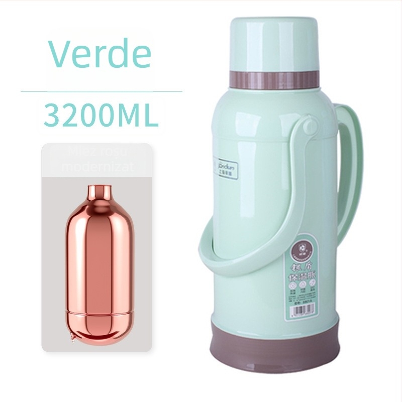 Termos izolat compact, stil retro, 3,2 L, portabil pentru eleve gimnaziu și liceu