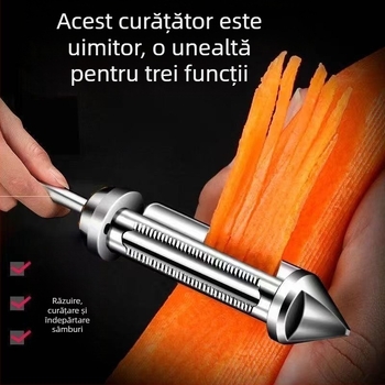 Cuțit de decojit multifuncțional din oțel inoxidabil pentru cartofi, fructe și pepeni