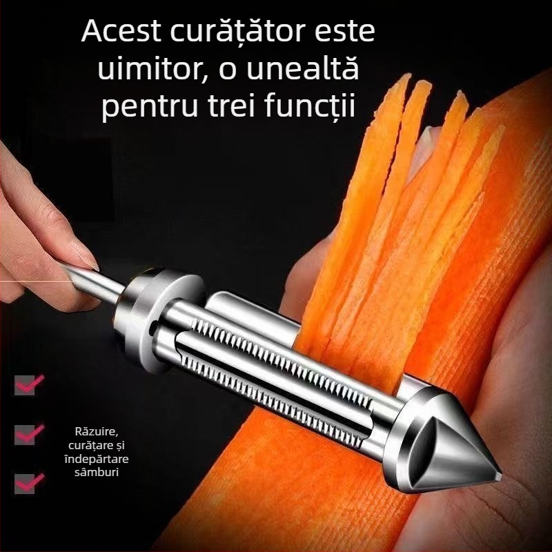 Cuțit de decojit multifuncțional din oțel inoxidabil pentru cartofi, fructe și pepeni