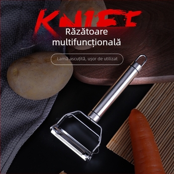 Cuțit din oțel inoxidabil, dual funcțional pentru curățare și tăiere julienne a fructelor și legumelor