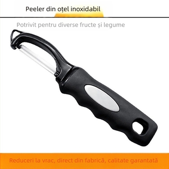 Descojitor din oțel inoxidabil, multifuncțional pentru cartofi și fructe, cuțit pentru decojit fructe și legume, 3 în 1