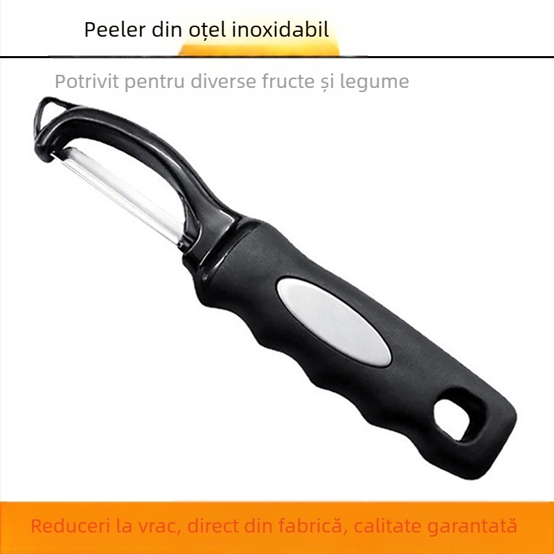 Descojitor din oțel inoxidabil, multifuncțional pentru cartofi și fructe, cuțit pentru decojit fructe și legume, 3 în 1