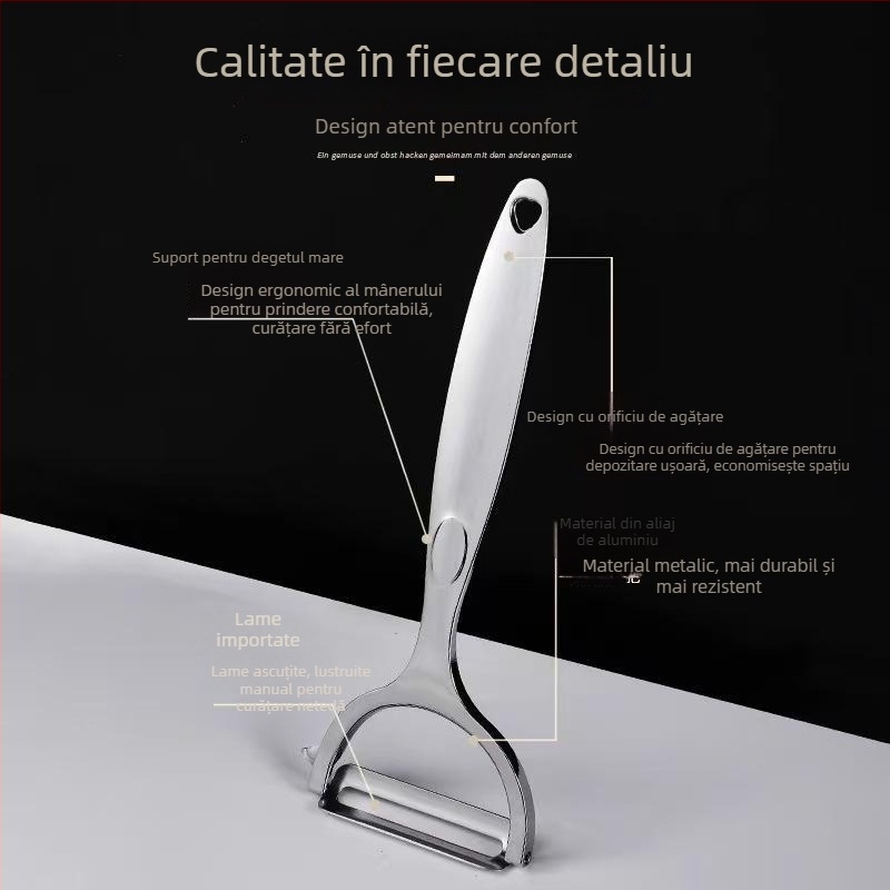 Răzătoare și curățitoare din oțel inoxidabil, multifuncțională pentru cartofi, ridichi și castraveți