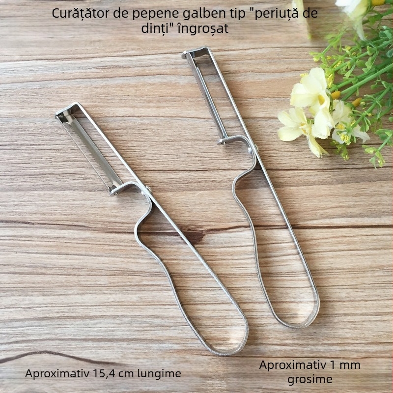 Curățător de fructe din oțel inoxidabil, în formă de periuță de dinți, grosime 1,5 mm, instrument de bucătărie multifuncțional