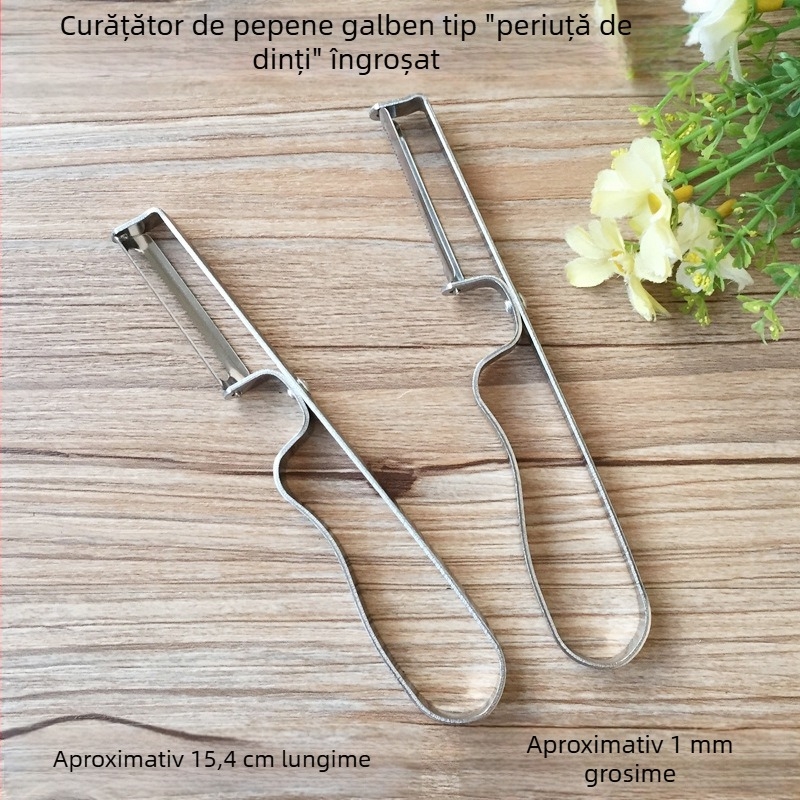 Curățător de fructe din oțel inoxidabil, în formă de periuță de dinți, grosime 1,5 mm, instrument de bucătărie multifuncțional