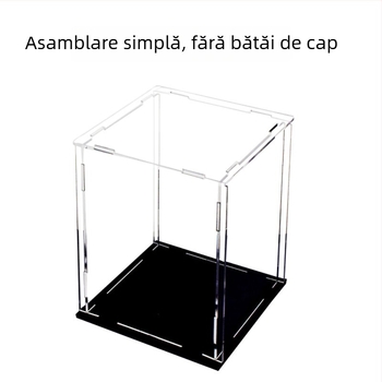 Cutie de afișare din acrilic pentru figurine – carcasă transparentă cu protecție împotriva prafului, 10×10×10 cm, 1 L, model jlc-41