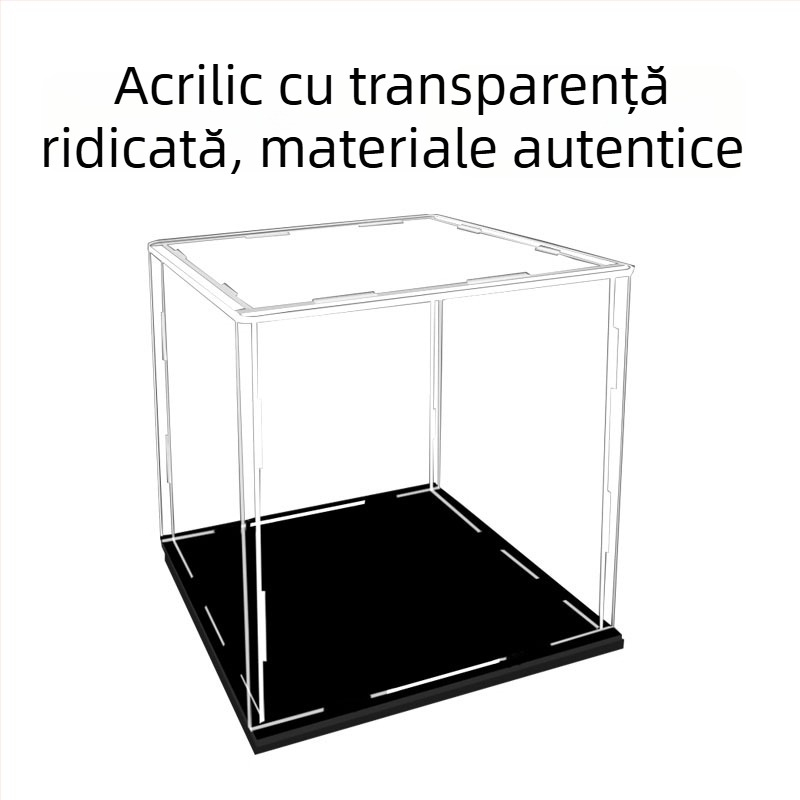 Cutie de afișare din acrilic pentru figurine – carcasă transparentă cu protecție împotriva prafului, 10×10×10 cm, 1 L, model jlc-41
