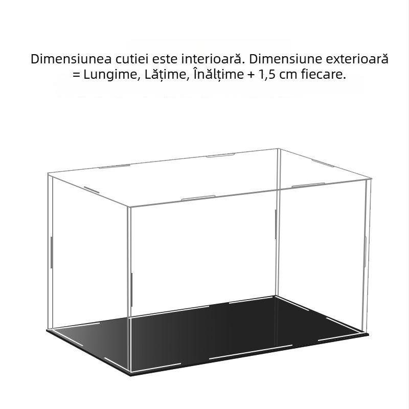 Cutie de afișare din acrilic pentru figurine – carcasă transparentă cu protecție împotriva prafului, 10×10×10 cm, 1 L, model jlc-41