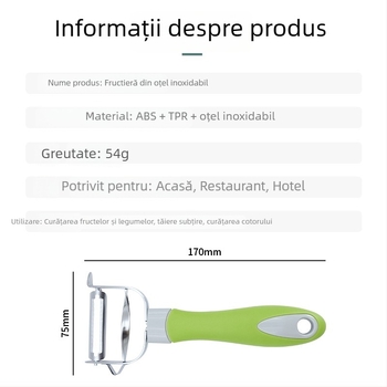 Cuțit de curățare din oțel inoxidabil, multifuncțional – pentru mere și cartofi, fructe și legume