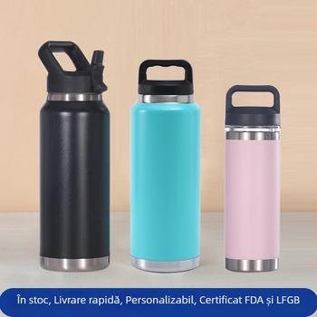 Termos cu capacitate mare, portabil pentru utilizare în mașină și în exterior, oțel inoxidabil 304, 36 oz