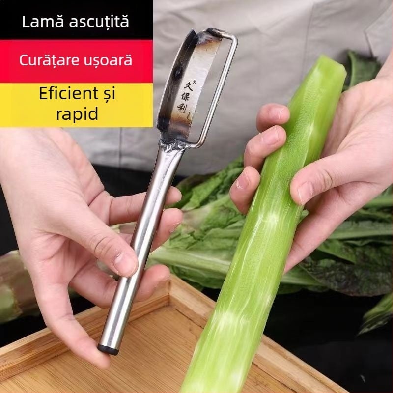 Jiuboli curățător pentru salată și cuțit de decojit, cu mâner din oțel inoxidabil