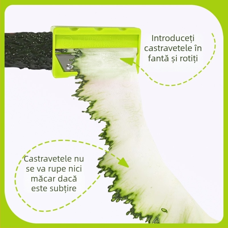 Curățător de castraveți și feliator, design rulant, oglindă