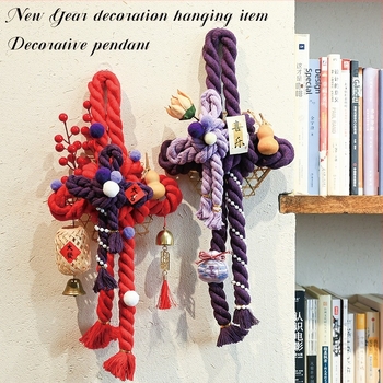 Pandantiv handmade cu nod chinezesc pentru ușă, decor interior DIY, din bumbac