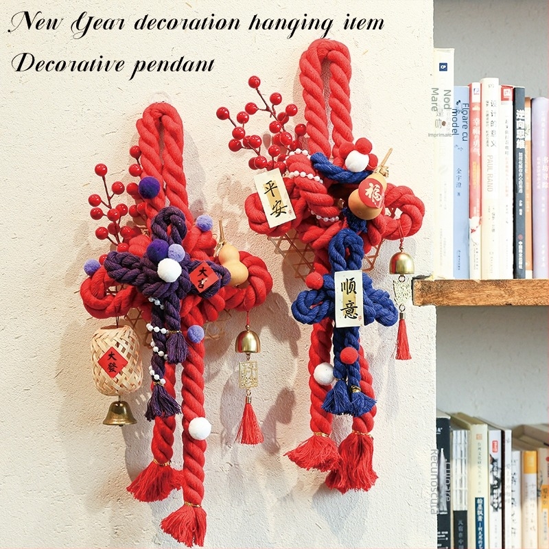 Pandantiv handmade cu nod chinezesc pentru ușă, decor interior DIY, din bumbac