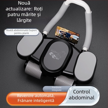 Roată abdominală inteligentă cu patru roți, revenire automată, dispozitiv de exerciții abdominale pentru uz casnic, sprijin pentru coate