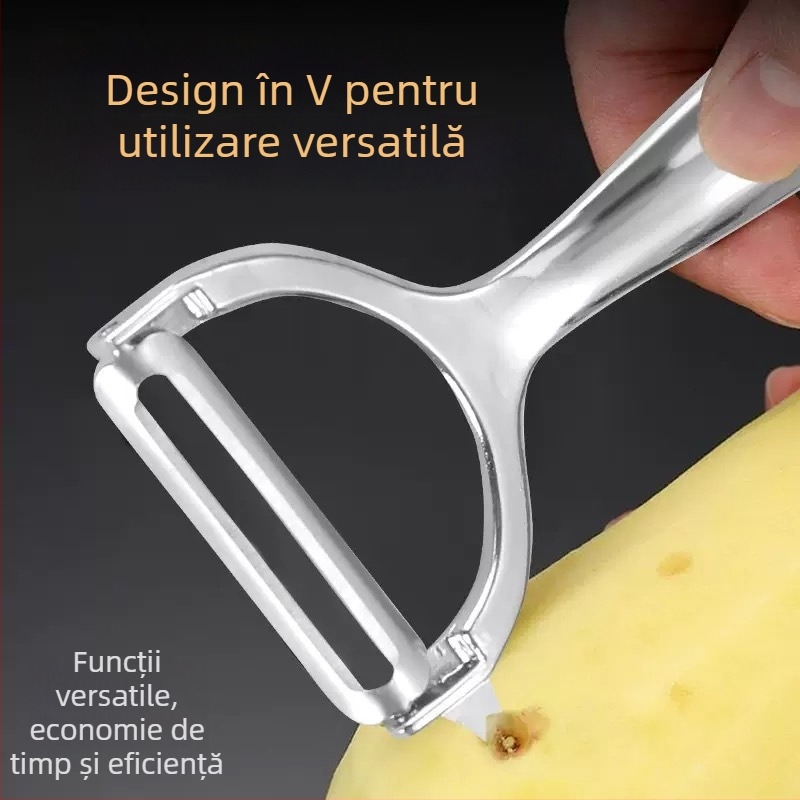 Curățător de legume din oțel inoxidabil, multifuncțional pentru uz casnic, curățare cartofi și mere, curățător de fructe