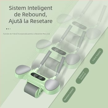 Roată pentru abdomen cu revenire automată și contor – silențioasă, anti-derapare, prietenoasă taliei, pentru antrenament acasă