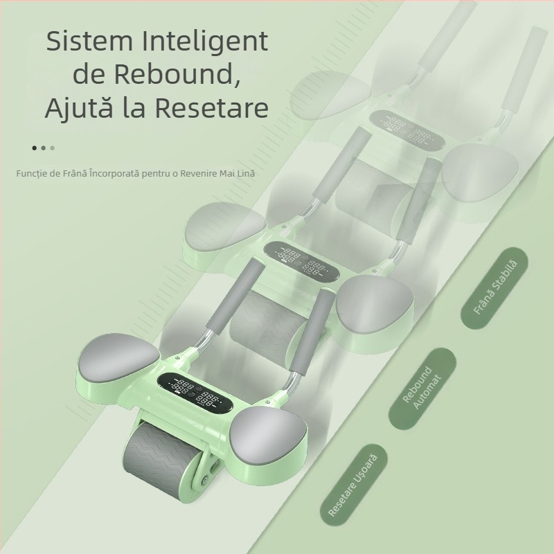 Roată pentru abdomen cu revenire automată și contor – silențioasă, anti-derapare, prietenoasă taliei, pentru antrenament acasă