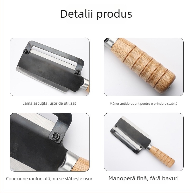 Cuțit pentru decojit trestia de zahăr și unealtă pentru ananas – lamă din oțel inoxidabil, instrument de bucătărie multifuncțional