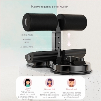 Dispozitiv de asistență pentru sit-up cu ventuze duble și șnur de tracțiune – echipament de fitness pentru acasă
