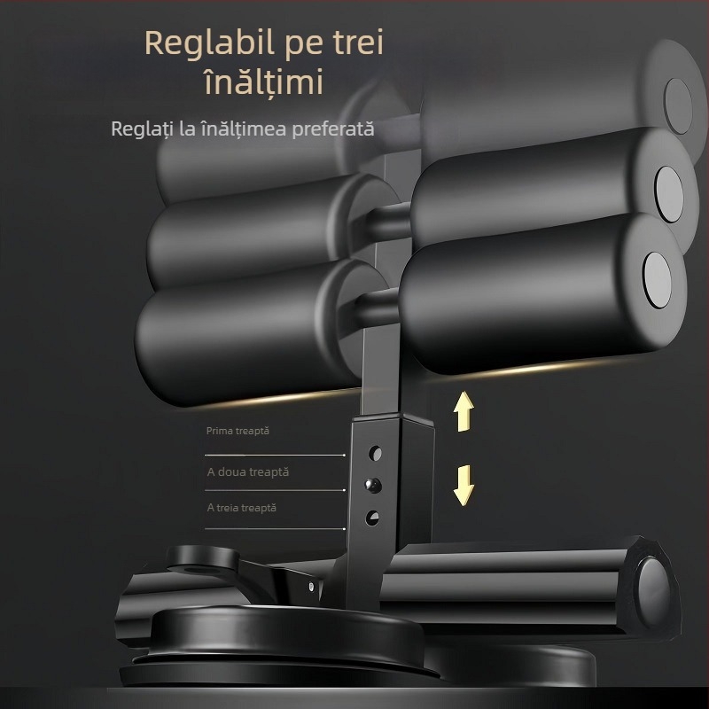 Dispozitiv pentru abdomen cu ventuze duble și funie de tracțiune – echipament de fitness pentru acasă