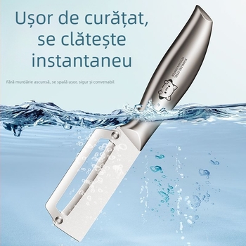 Unelte de bucătărie din oțel inoxidabil, două în unu: curățător de fructe multifuncțional și cuțit pentru trestia de zahăr
