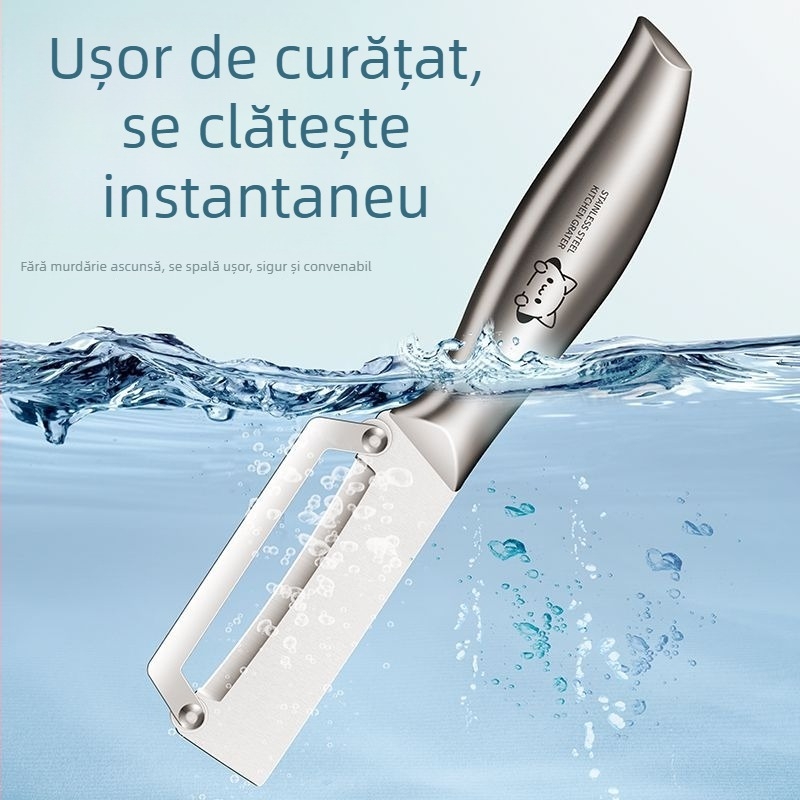 Unelte de bucătărie din oțel inoxidabil, două în unu: curățător de fructe multifuncțional și cuțit pentru trestia de zahăr