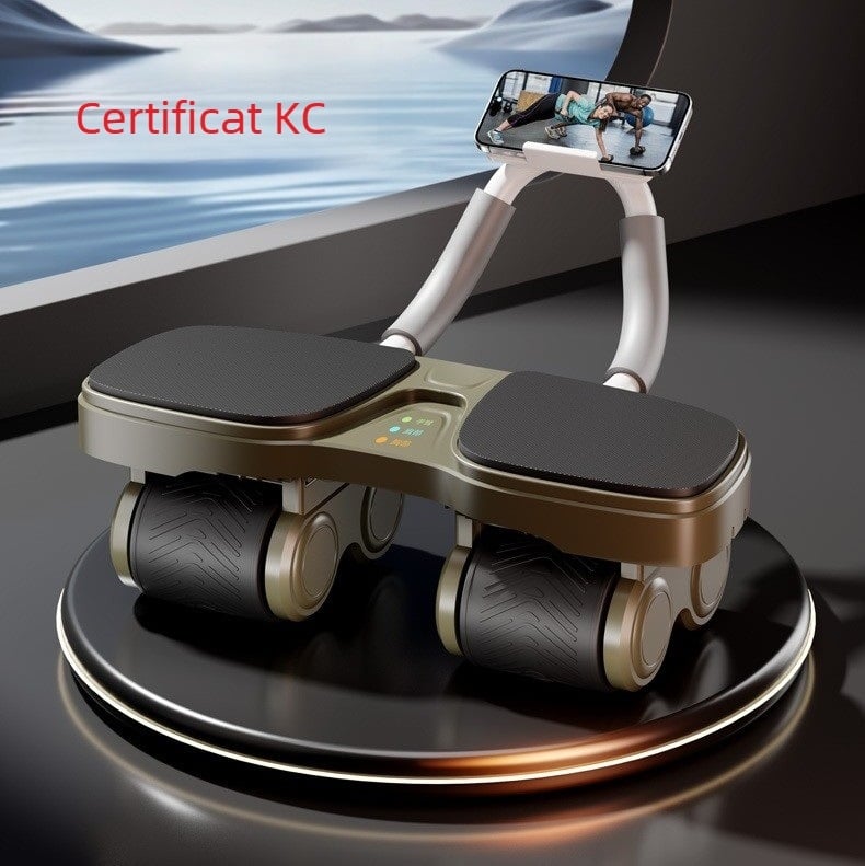 Roata abdominală cu patru roți, certificat KC, revenire automată – pentru bărbați și femei, echipament de fitness, suport pentru coate, definire abdomen