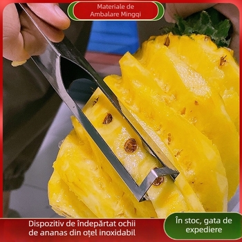 Cuțit nou pentru ananas cu eliminator de ochi integrat și decojitor
