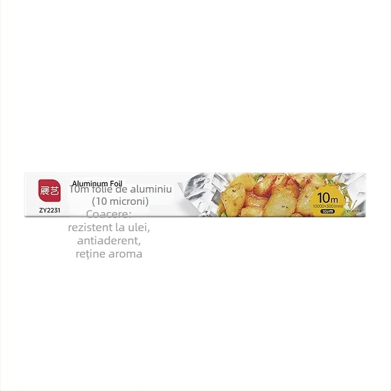 Hârtie de copt cu acoperire din silicon și folie de aluminiu, calitate alimentară, pentru cuptor și friteuză cu aer casnic