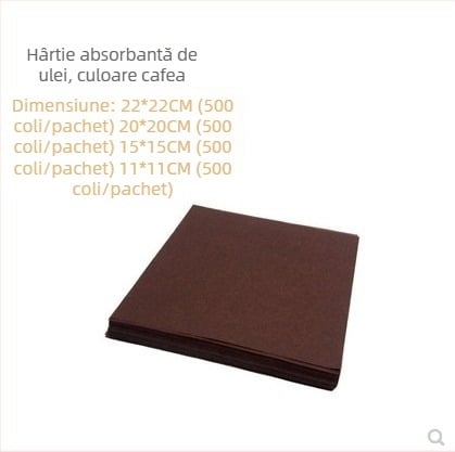 Hârtie Kraft maro pentru alimente — suport pentru deserturi și gustări, hârtie absorbantă pentru ulei pentru cartofi prăjiți, pizza și burgeri.