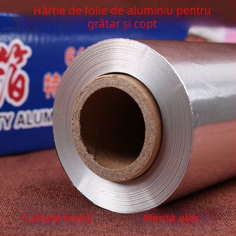 Folie groasă de aluminiu pentru grătar și cuptor, hârtie de copt alimentară pentru rumenirea cărnii și a cartofilor dulci
