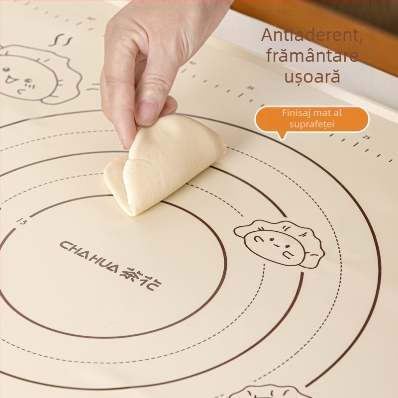 Tea Flower covoraș din silicon pentru frământat aluat, gros, din silicon de calitate alimentară, pentru întindere și coacere acasă
