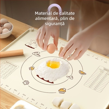 Covoraș din silicon pentru frământat, calitate alimentară, suprafață mai groasă, covoraș mare pentru întinderea aluatului în bucătărie