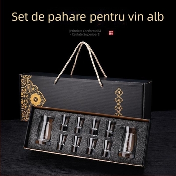 Set cadou de pahare din cristal fără plumb, stil chinezesc, pentru băuturi spirtoase, dimensiune mică