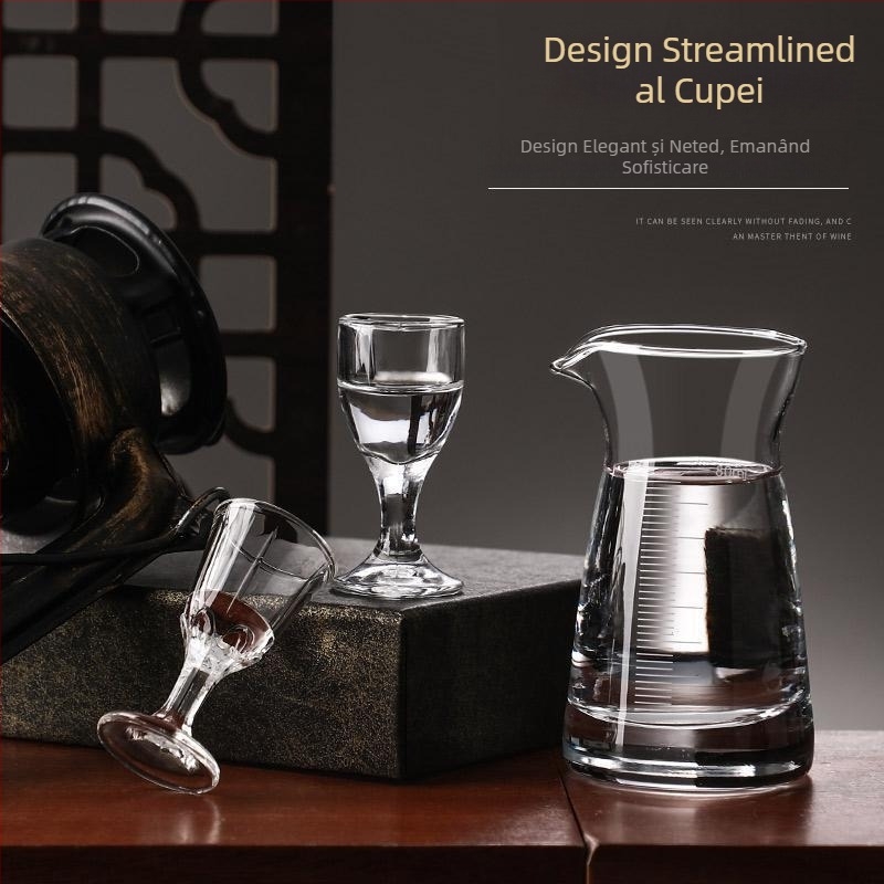 Set cadou de pahare din cristal fără plumb, stil chinezesc, pentru băuturi spirtoase, dimensiune mică