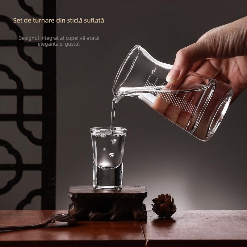 Set cadou de pahare din cristal fără plumb, stil chinezesc, pentru băuturi spirtoase, dimensiune mică