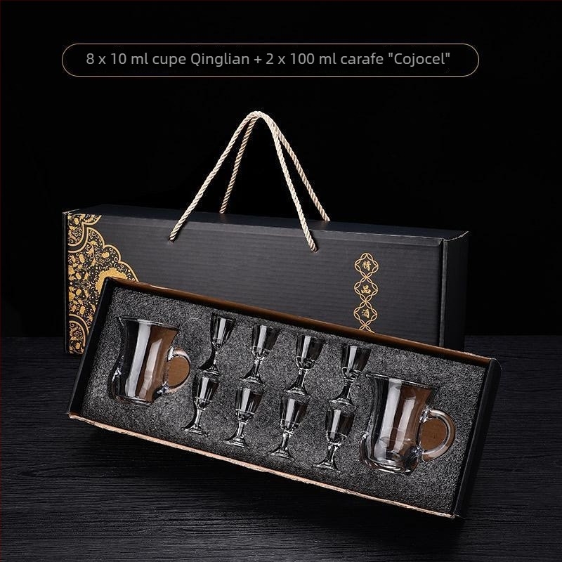 Set cadou de pahare din cristal fără plumb, stil chinezesc, pentru băuturi spirtoase, dimensiune mică