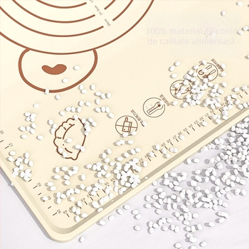 Covoraș din silicon pentru frământat aluat cu design urs, gros, mare, pentru uz casnic