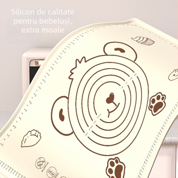 Covoraș din silicon pentru frământat aluat cu design urs, gros, mare, pentru uz casnic