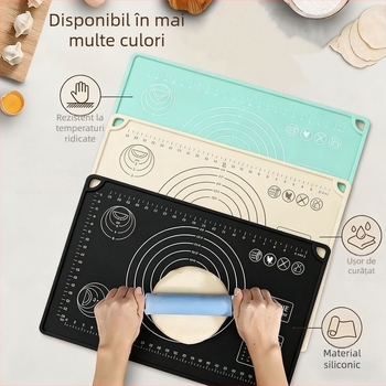 Covoraș din silicon pentru aluat, gros, 70×50 cm, cu marcaje de măsurare, pentru uz casnic