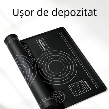 Covoraș din silicon pentru aluat, gros, 70×50 cm, cu marcaje de măsurare, pentru uz casnic