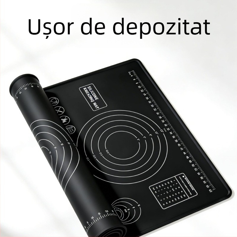 Covoraș din silicon pentru aluat, gros, 70×50 cm, cu marcaje de măsurare, pentru uz casnic