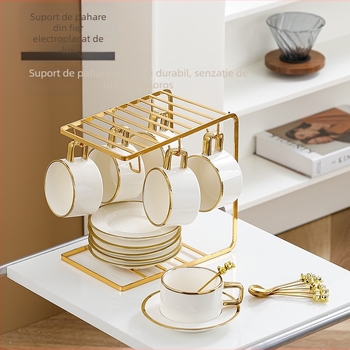 Set de cești de cafea din ceramică și farfurioare, în stil european, pentru uz casnic, design rafinat pentru ceaiul de după-amiază