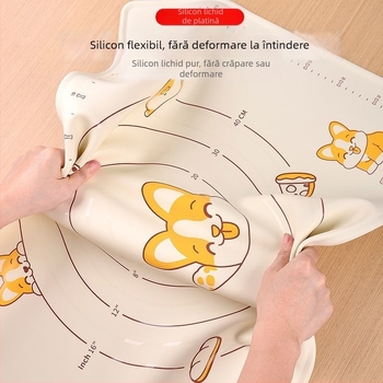 Covoraș de aluat din silicon, gros, pentru bucătărie, suprafață antiaderentă pentru frământat, întins și coacere